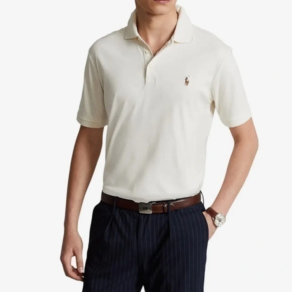 Polo Ralph Lauren Classic Fit Soft Cotton Polo Shirt Size L Color Antique Cream